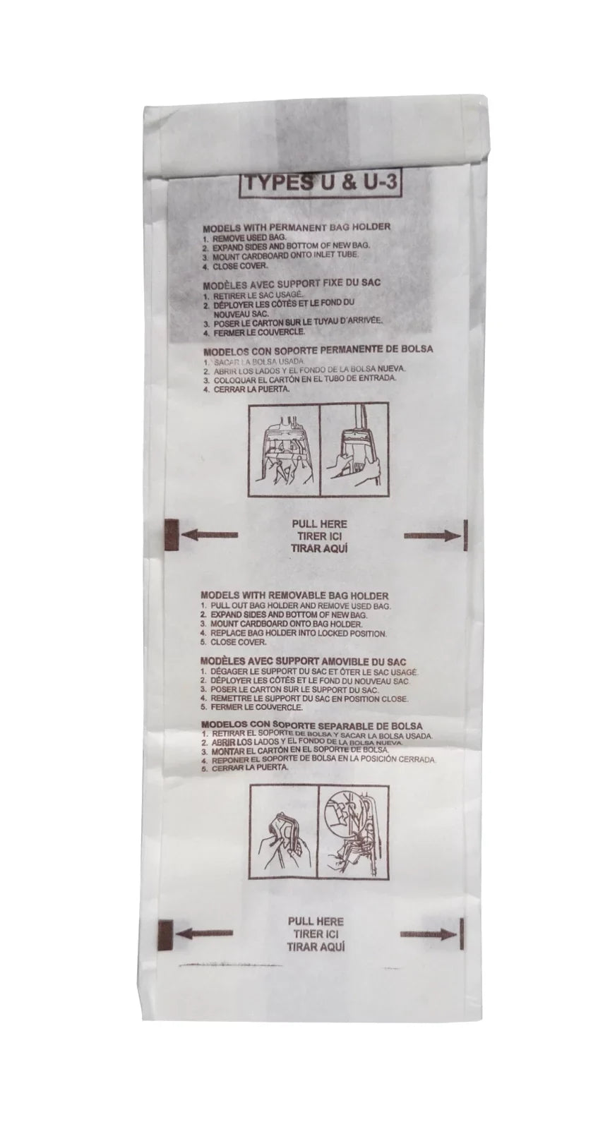 Count U6 Filtration Standard Vacuum Panasonic 291722B 100 U Bags U3 Bulk