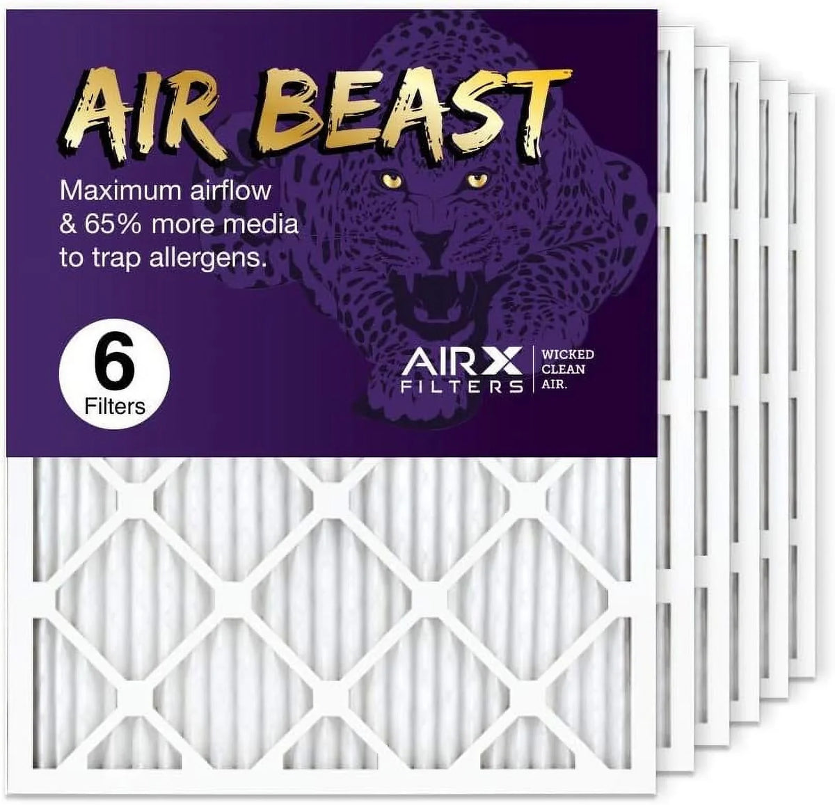 The MERV Air Filter, Beast Air Air 6-Pack Made Pleated 11 HVAC In Filter 20X25x1 AC Furnace