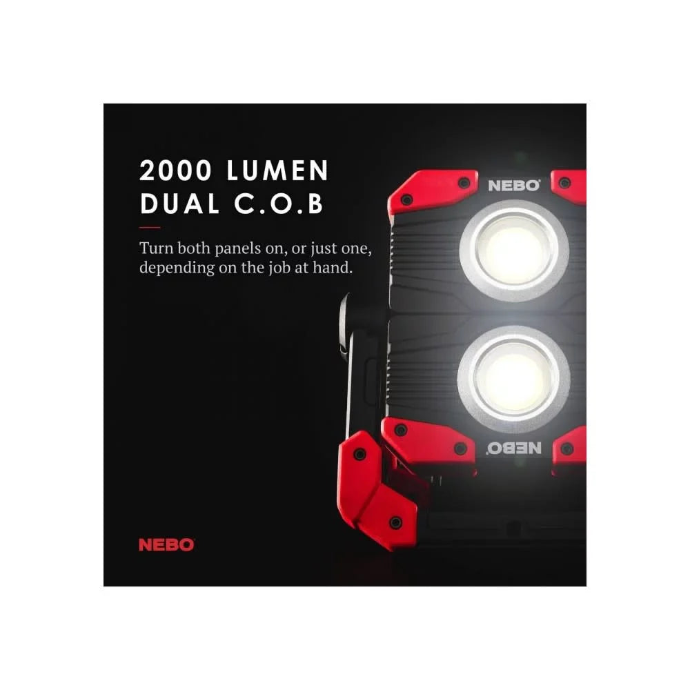 2,000 Work Black Omni LED Lumen NEBO COB Rechargeable Handheld Light