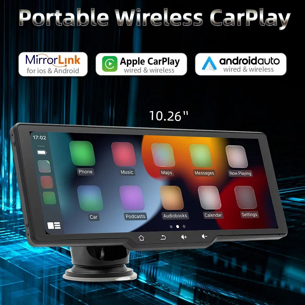 Car APP MultiMedia Rearview moobody Wireless Auto Mobilephone Camera Multi-language Control Car Car Portable Camera Recorder Camcorder Car Player Video CarPlay 10.26in