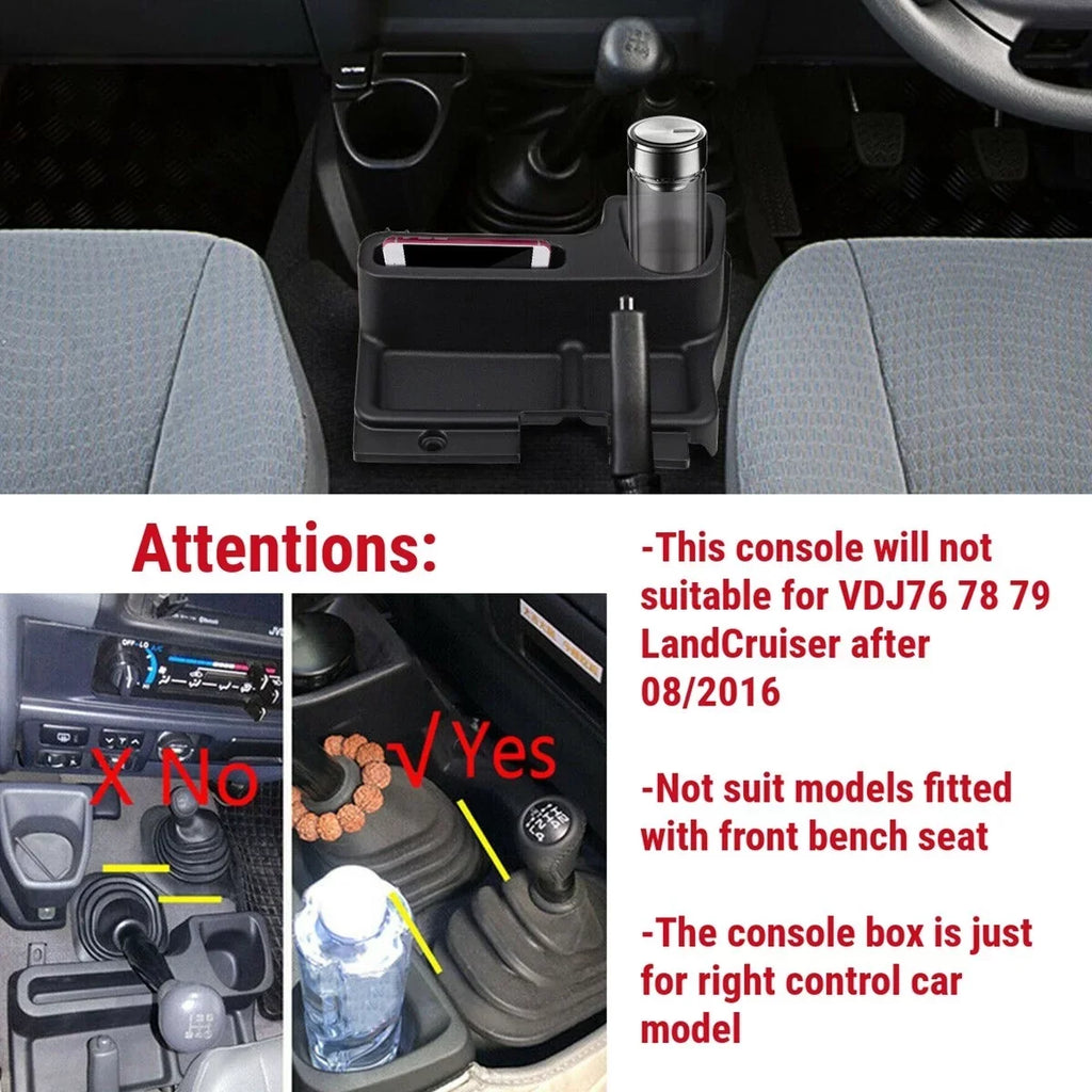 Center Box Black Organizer Interior Land for Storage Centre Replacement LC70 LC76, Cruiser Box, Console Car Console LC71