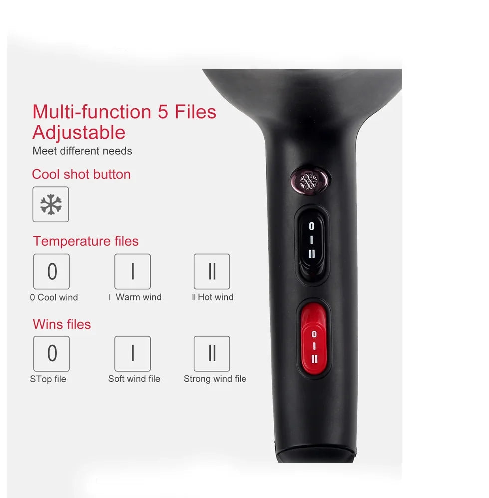 Shinier Function Women, Results, Dryers Ionic 3 Hair for 2400W Dryer, Dryer, Cool Heat Concentrator air Hair Nozzle cold CONFU 2 Button, for Settings, and Speed Shot and hot