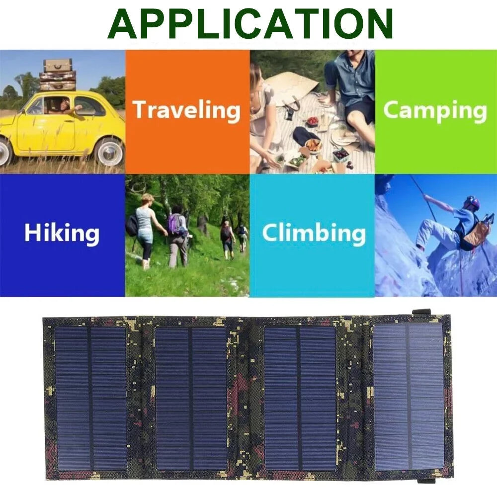 USB Rechargeable Camping Battery Foldable 80W grade Phone Charger exterior Hiking Portable Solar High Panel