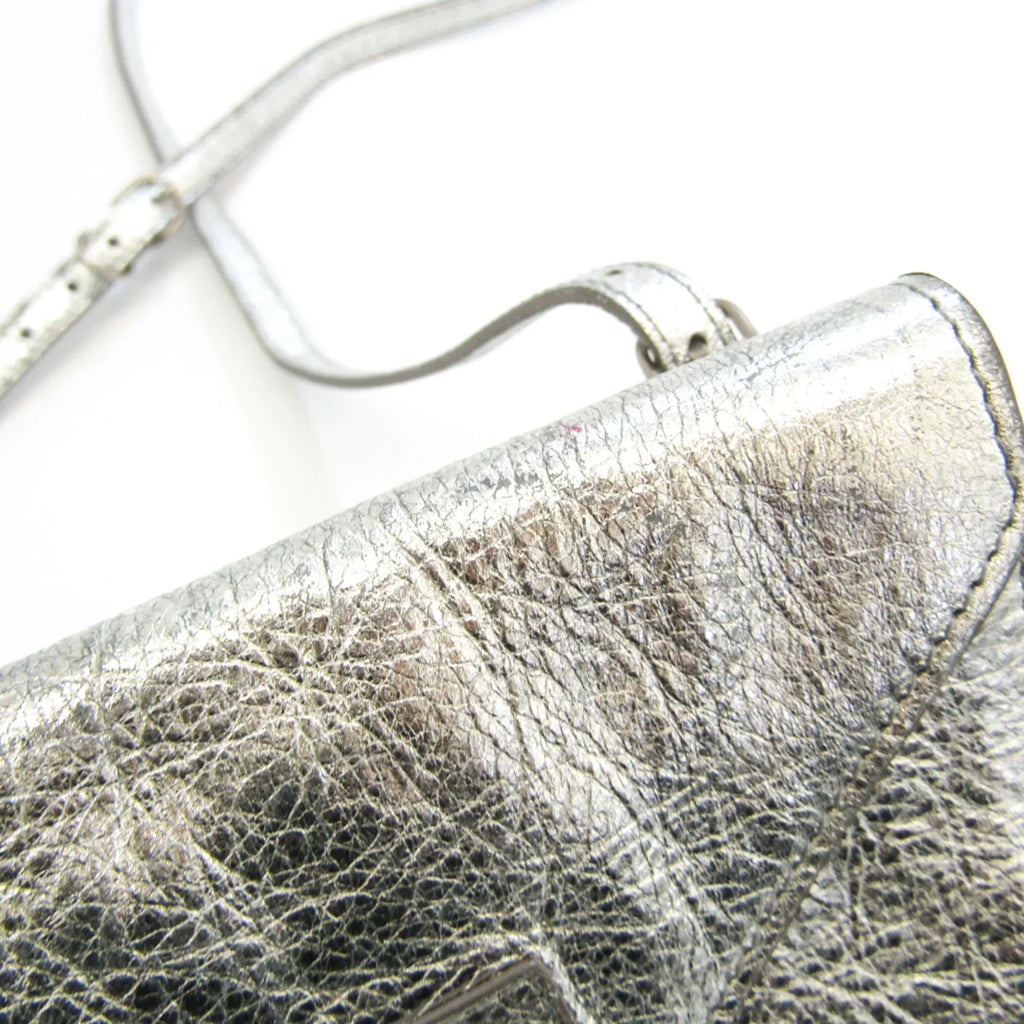Shoulder XS Paper (Good) Pre-Owned Silver Balenciaga 398815 Leather Triple Bag Women's