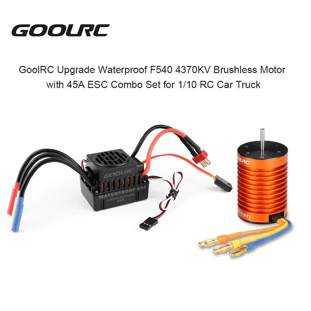 GoolRC ESC Combo Motor F540 Waterproof 4370KV 45A Upgrade Set for 110 Truck Brushless with Car