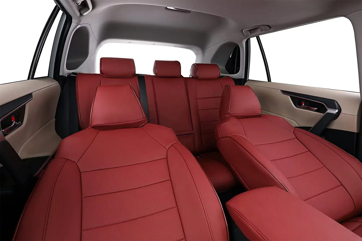 2023 Fit Custom for Auto Leather Taos EKR Covers(Burgundy) 2022 -Full SE Taos Covers Seat S Set Car Seat Volkswagen