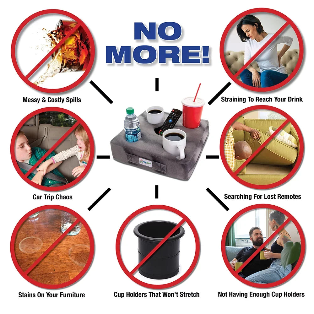(Navy) spills. close TV BEST more! Deluxe Use on your cup Seen holder! prevent cave, As man drinks and world's car, Pillow -The bed, anywhere-Couch, Cozy park, Keep Cup floor, RV, beach and it