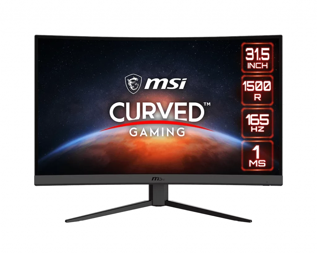 2xHDMI MSI Gaming Optix G32C4W FreeSync Used) 1ms 165Hz 1xDP 31.5" Monitor Curved FHD AMD 1920x1080 (Factory
