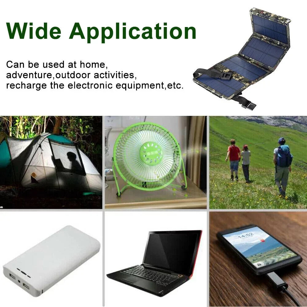 USB Rechargeable Camping Battery Foldable 80W grade Phone Charger exterior Hiking Portable Solar High Panel