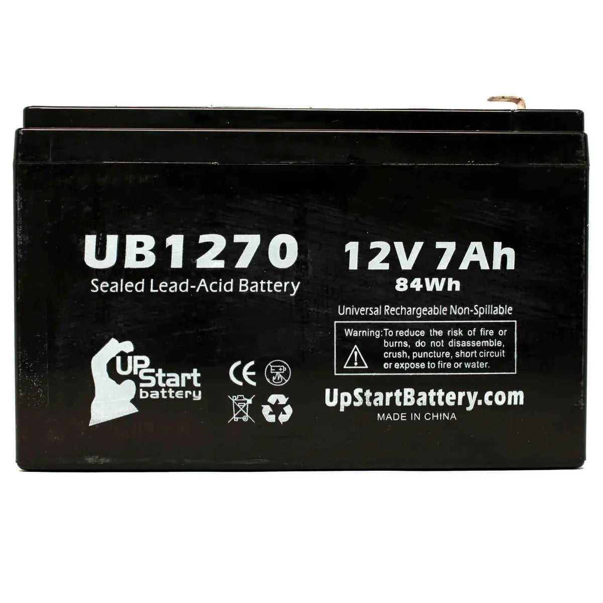 Sealed Terminal, Replacement Adapters Terminal 4 Battery Universal UB1270 - Acid F2 AGM, SLA) Pack 7000mAh, - F1 to Upsonic Battery Compatible 2x 7Ah, Includes Lead (12V, - F1 PCM200VR