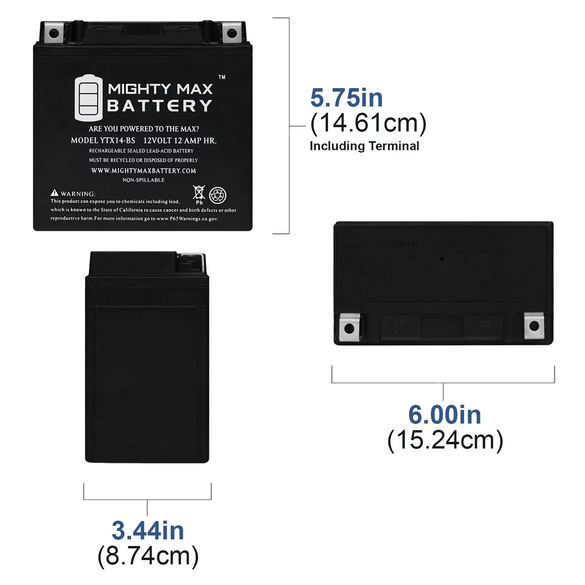 BUELL (06-'09) Ulysses Replacement Battery For XB12X YTX14-BS