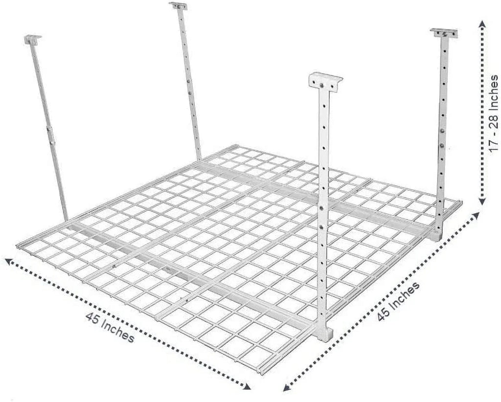 System Garage 45-Inch Mount HyLoft by Storage White Overhead Rack Ceiling 45-Inch 00540 Organization