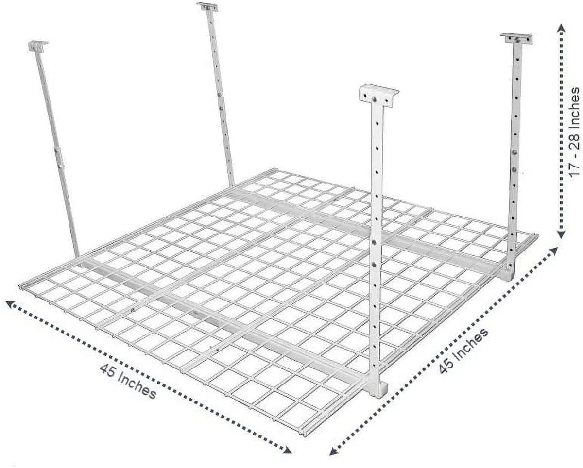 System Garage 45-Inch Mount HyLoft by Storage White Overhead Rack Ceiling 45-Inch 00540 Organization