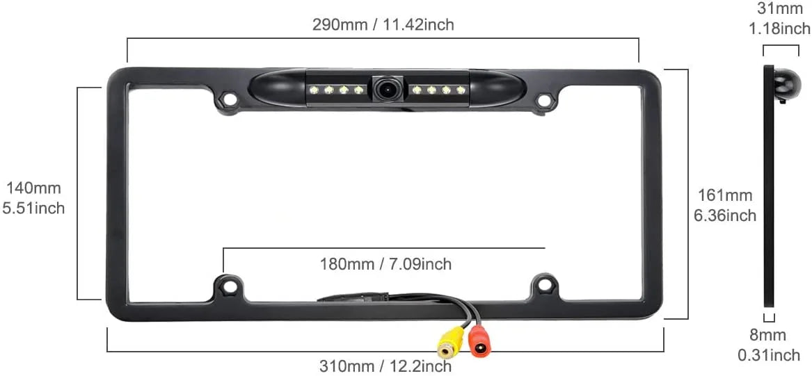KWM950BW Plate for KW-M950BW Backup Frame Black Camera Rearview JVC License