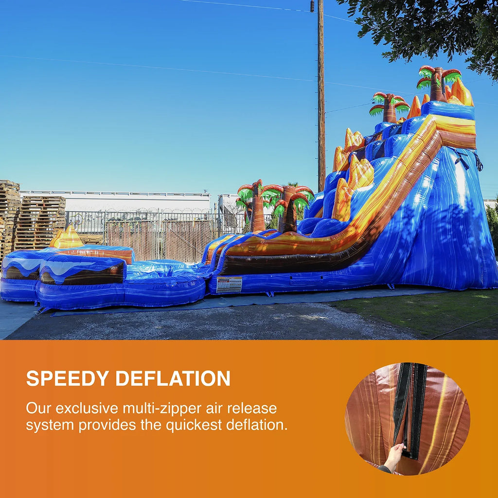 Blower), PVC Commercial with JumpOrange Detachable and Grade Pool Adults Vinyl Waterslide, Inflatable exterior (with for 19' Tall Oasis liquid Kids Slide