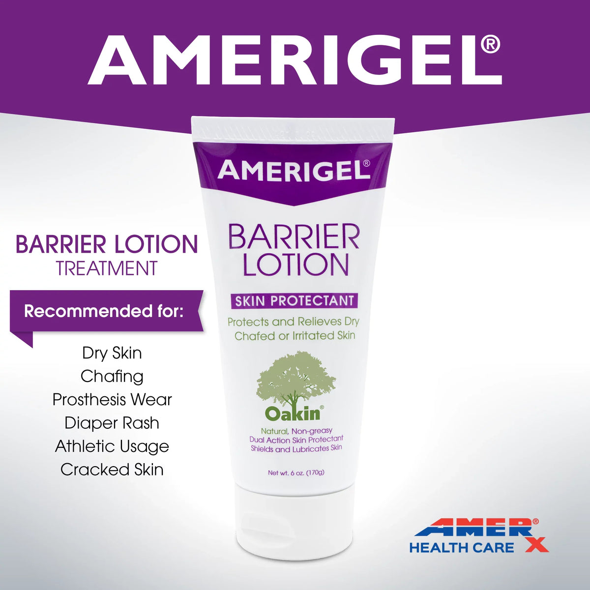Lotion oz. (6 Skin Skin Chaffed Invisible Types | Barrier Tube) Protectant AMERIGEL | All Skin -