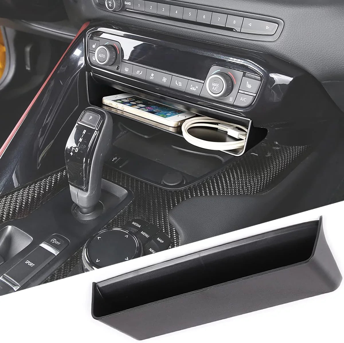 for A91 MK5 Center Suiatable Storage Storage A90 Console 2019-2022 ABS GR TINKI Storage Auto Supra Tray Box, Interior Black 1PCS, Accessories, Organizer, Console