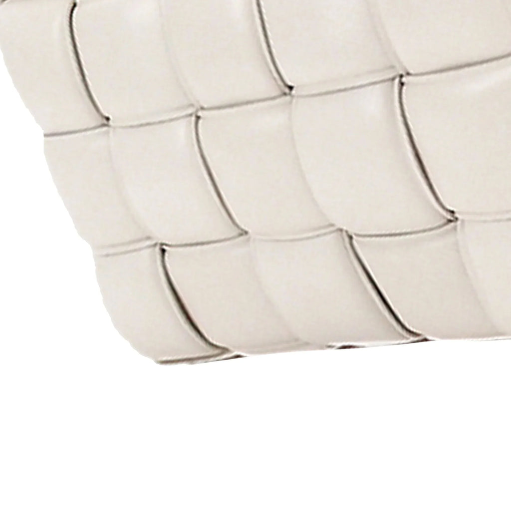Unisex Leather Cassette Shoulder Pre-Owned Authenticated Bottega Bag Veneta (Good) Calf White Padded