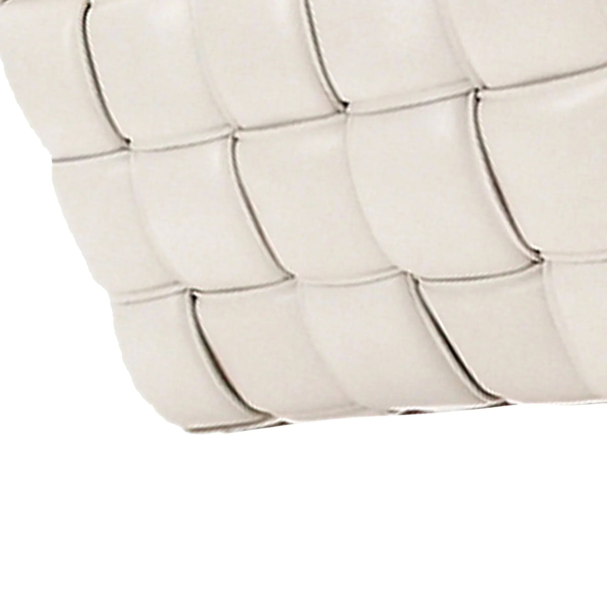 Unisex Leather Cassette Shoulder Pre-Owned Authenticated Bottega Bag Veneta (Good) Calf White Padded