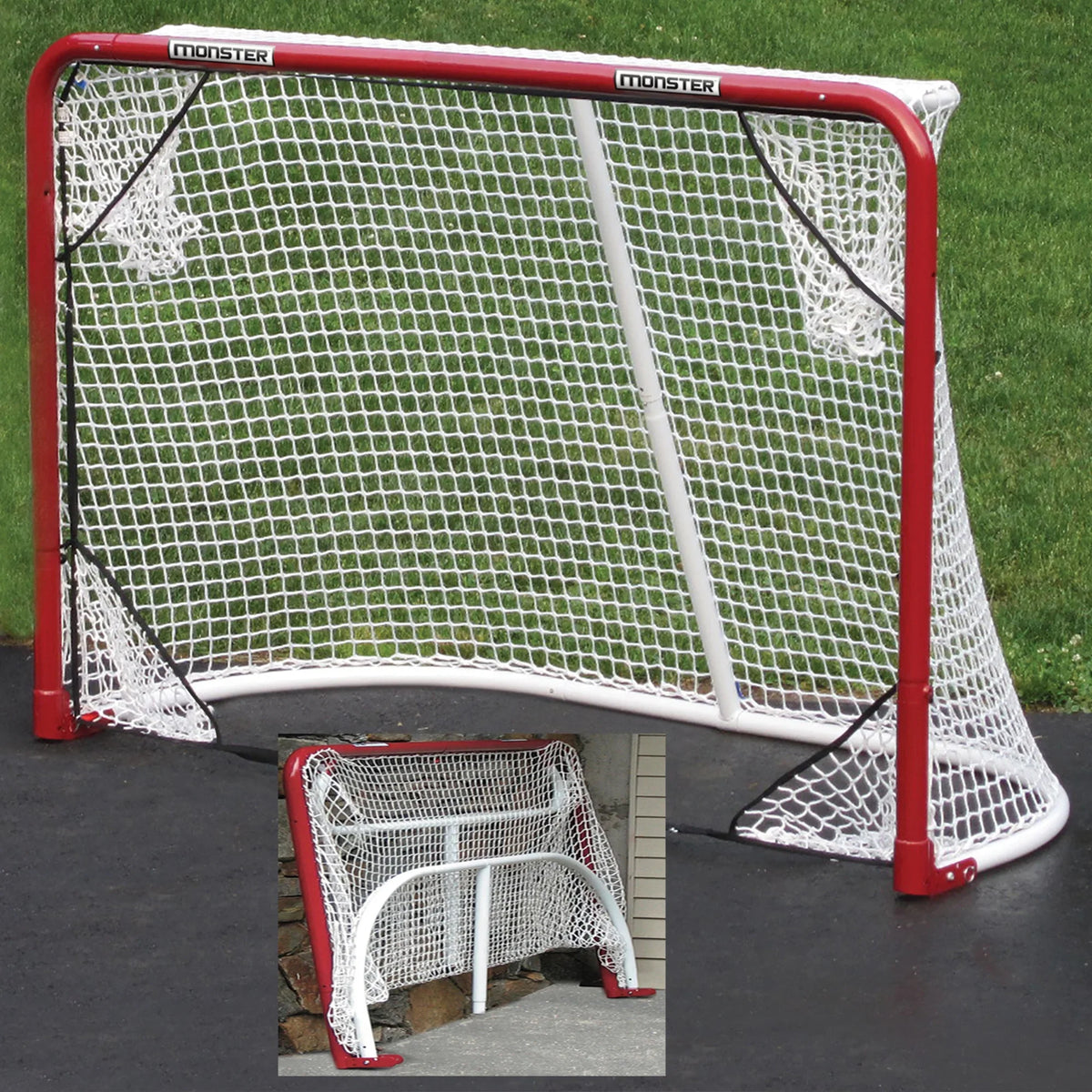 Hockey by Monster w x Folding Goal EZgoal 2" 4' Nets, target 6'