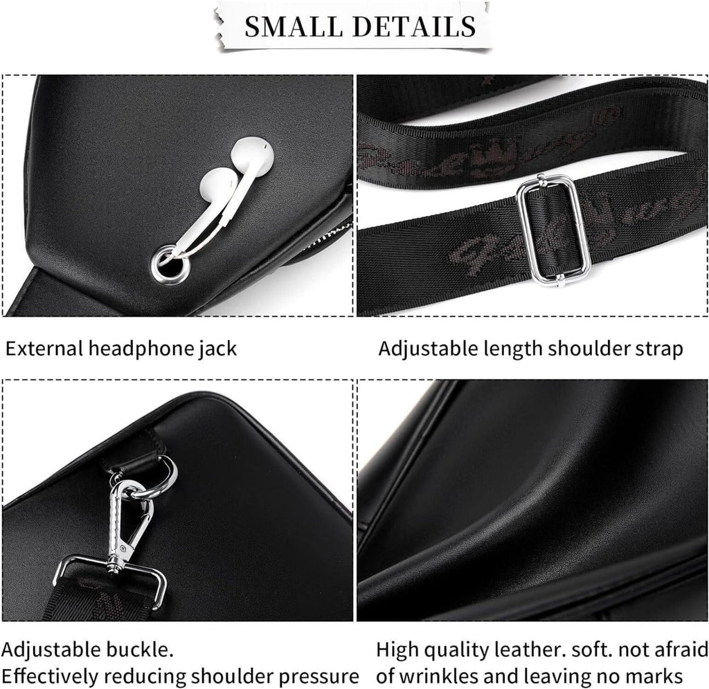 Men's Bag Fashion 12 Co. Crossbody FR Leather Chest Luxury