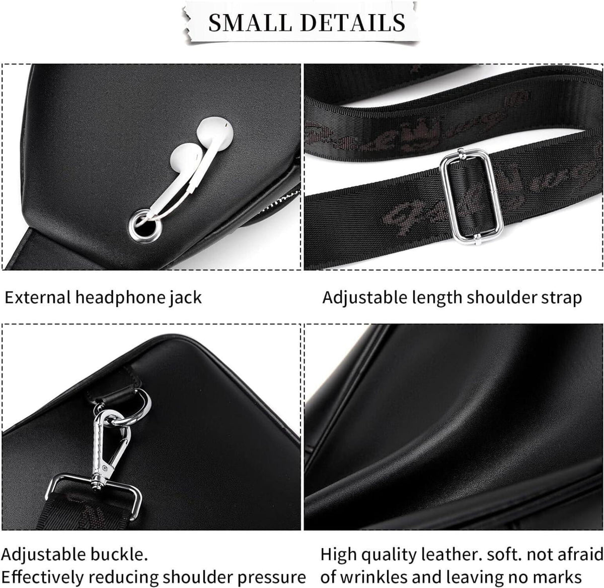 Men's Bag Fashion 12 Co. Crossbody FR Leather Chest Luxury