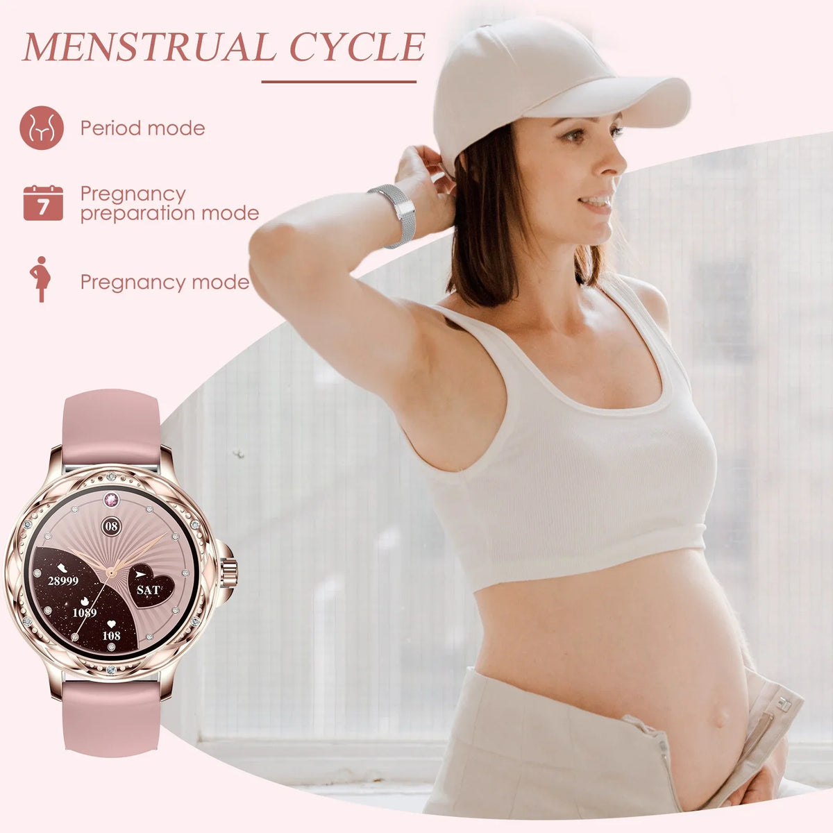 Android iPhone Lightweight (Answer/Make Watch Women 1.2" Calls) VOPOCO Smart Sports Smartwatch for HD Screen for