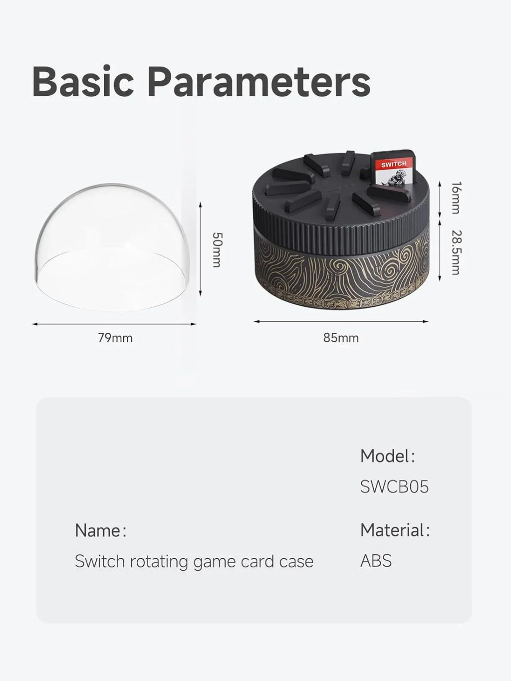 for Black PS Game Card Card Case 10 Vita, with Storage Nintendo Slots, Rotating Case Switch, Game