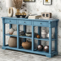 (Navy TREXM and Living Room SKU WF298765AAM) Open Retro Console Table/Sideboard OLD Shelves Ample for Drawers with Storage