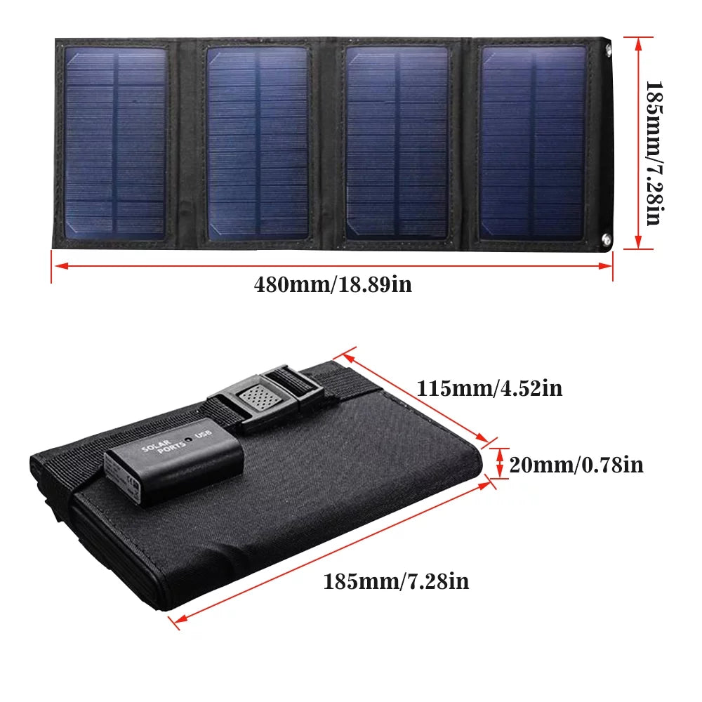 DFITO Power Hiking Charger Charger Folding Bank, for Solar exterior Kit, 80W Panel Sun Solar Panel Phone USB Power Camping Portable