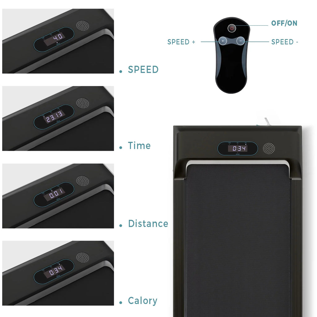 Treadmill, APP/speaker/Remote Use, 2.5HP BTMWAY Electric Gym Under Walking Portable Walking for Control/Display, Treadmill Home in Ultra-Quiet Pad 2 1 Treadmill Bluetooth Office with Pad Desk