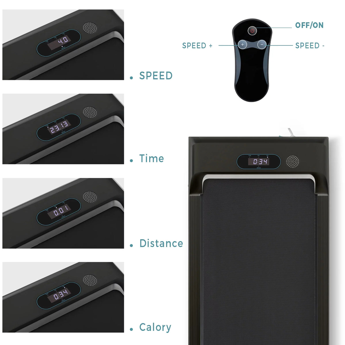 Treadmill, APP/speaker/Remote Use, 2.5HP BTMWAY Electric Gym Under Walking Portable Walking for Control/Display, Treadmill Home in Ultra-Quiet Pad 2 1 Treadmill Bluetooth Office with Pad Desk