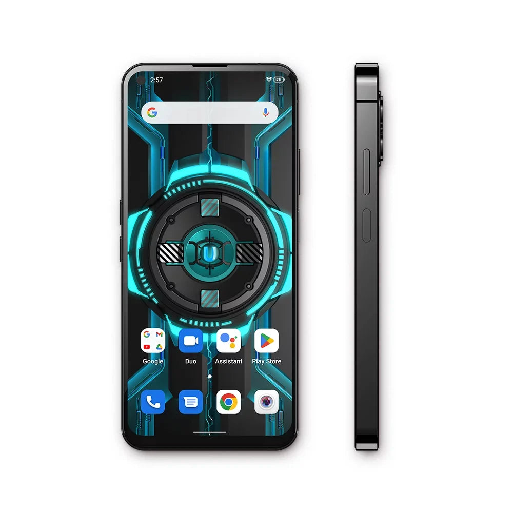 5000 12 Industrial Transparent 108MP Luna LED NFC, Back Charging, Smartphone, mAh Smartphone with - Unlocked Android 4G and Battery Light, Camera, Unihertz Colorful Design Fast (Black)