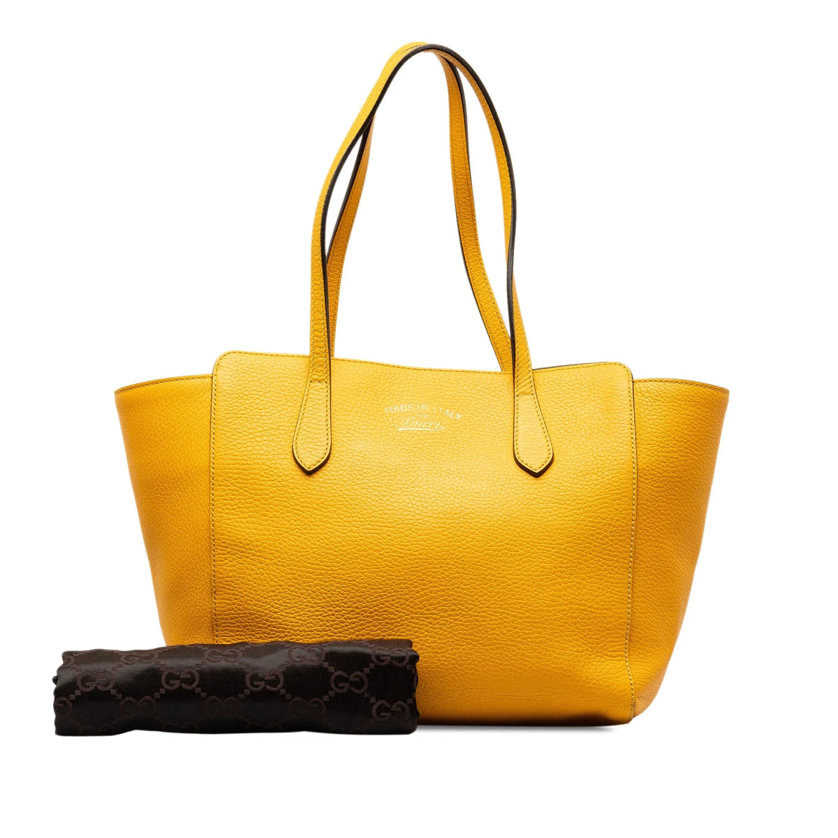 Tote (Good) Swing Medium Authenticated Bag Calf Leather Tote Yellow Unisex Pre-Owned