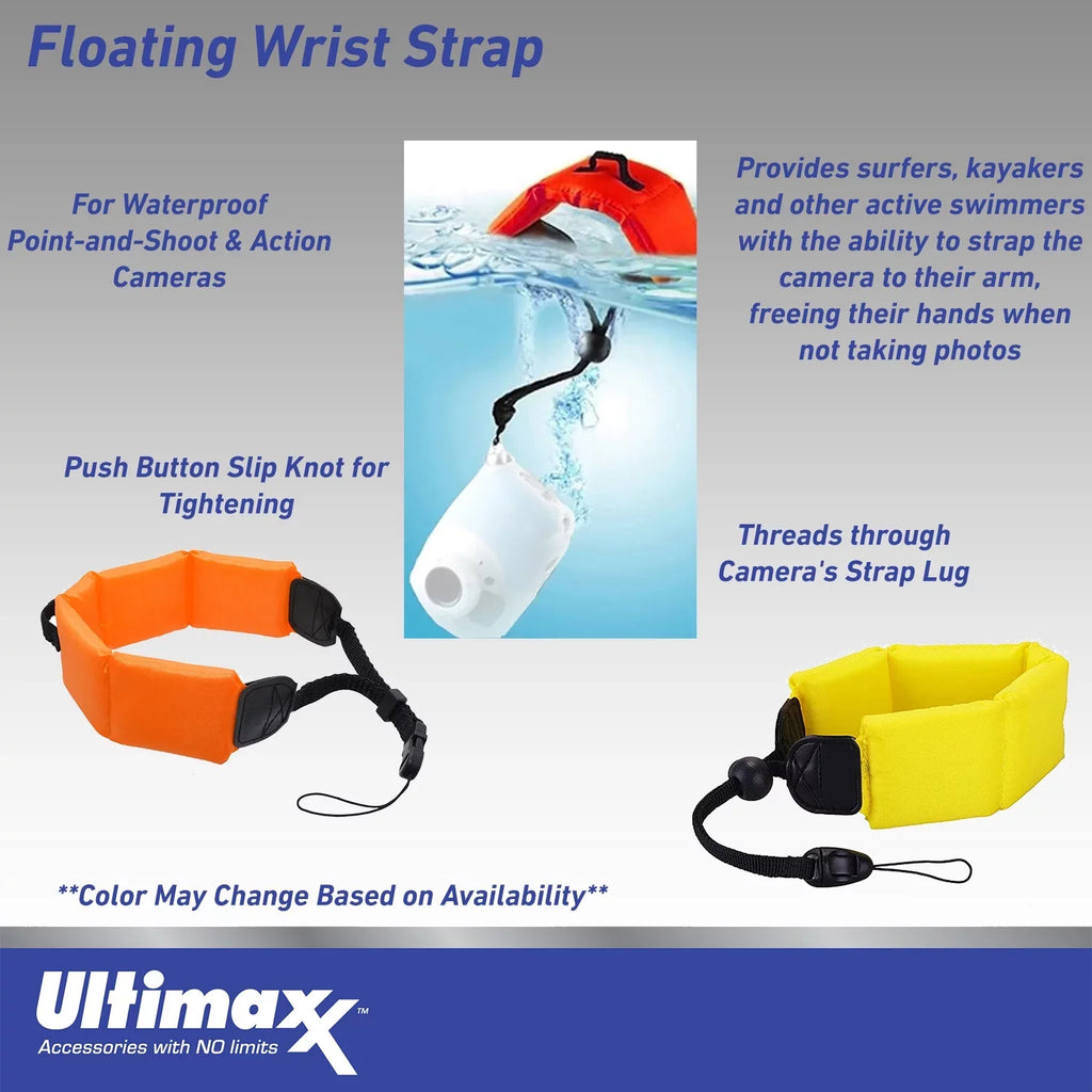 Wrist & Selfie-Stick, Much Ultimaxx Starter Floating Action Camera Includes: More Action GO Frame Adapter, - 2 Camera Insta360 Strap Bundle