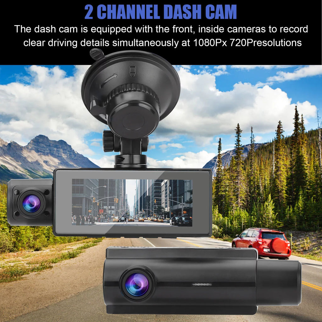Cars, Recorder 170° Inside Cam, with Dash Loop 3.16inch Recording, Parking G-Sensor, Monitor, for Night Camera Vision, TSV Camera Angle 1080P Driving WDR Front Dual Screen, Wide