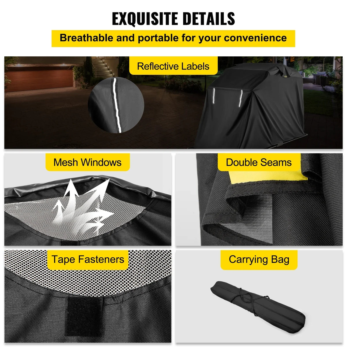 Cover Duty Season BENTISM Proof to Waterproof Motorcycle Heavy Lock-Holes Durable and Storage with All Protection,600D Garage exterior 106" Tear & Storage Bag,Fits Sheds up Oxford