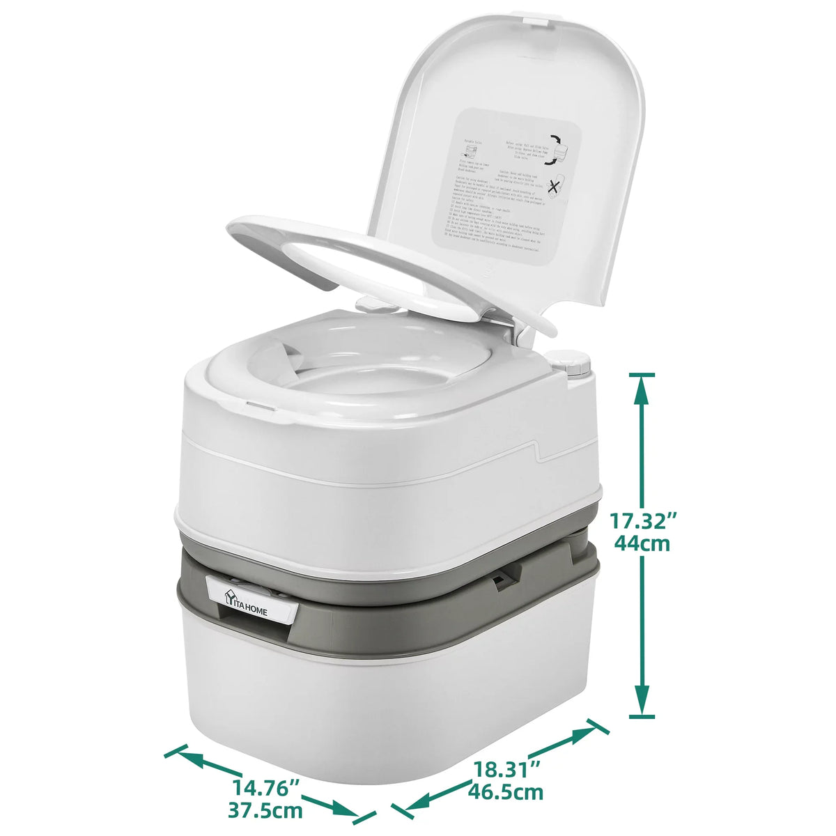 Portable Indicator, Gallon RV Toilet, exterior Camping 6.34 Rotating Porta DWVO Potty with Level RV , Spout Toilet