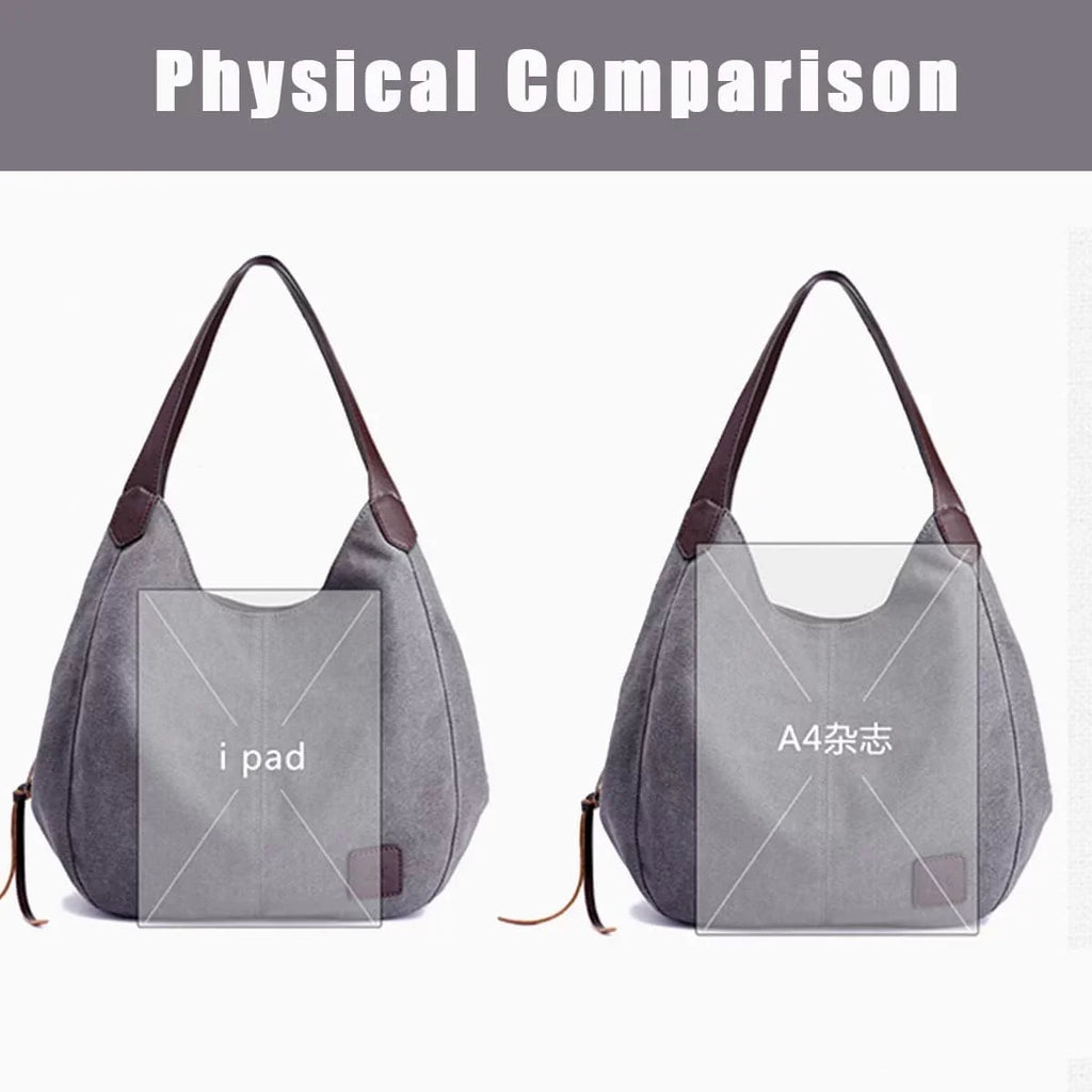 Multi Purses Bags Canvas Shoulder Hobo Women Purse Handbags Totes Pocket