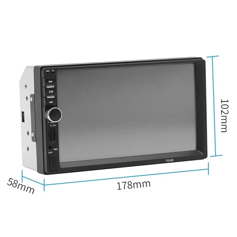 Receiver with USB FM Audio Din with Double Radio Backup Mirror Stereo Bluetooth Camera Screen and 7 Car Touch Radio Inch Car Control Remote Link