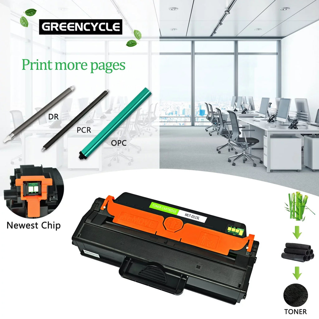 Toner for Black D115L Pack M2670 M2870 SL-M2880FW Printer Cartridge 4 M2820 MLT-D115L GREENCYCLE Compatible Laser SL-M2870FW Replacement SL-M2820DW Xpress
