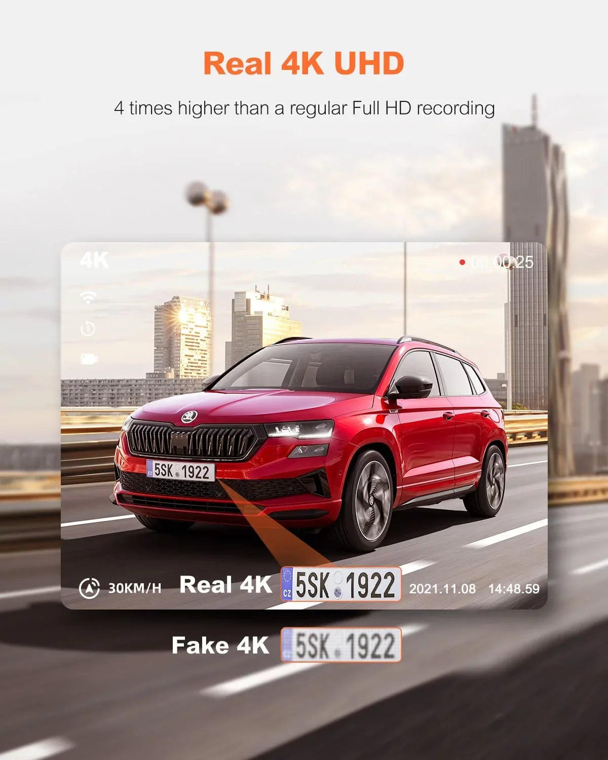 Super GPS, Accident 4K 3" Dash Parking 4K+HDR Dash and Dash Cam Vision, for Rear, Mode, Front with 5G LCD Record Night App, Yeecore Dual 1080P Cam G-Sensor, Camera Cars Real WiFi