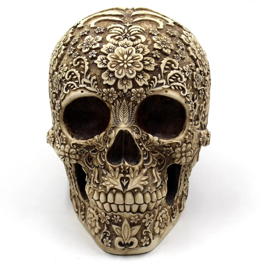 Props Decoration Retro Spoof Decoration Mai Skull Foreign Menghua Skull Halloween Horror Resin American And European Trade Face