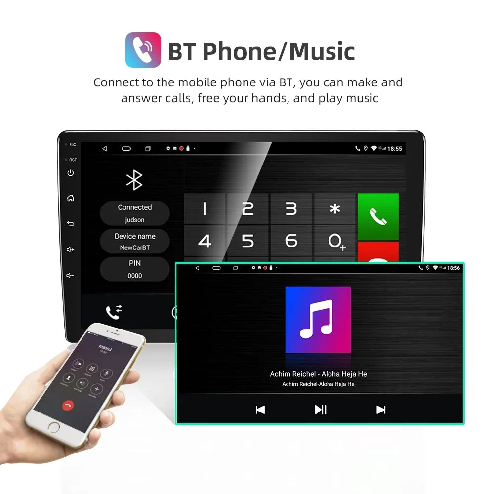 Screen Wireless Car Android Support Stereo 10 JMANCE 9" for Touch Radio Auto CarPlay 2011-2014 Andriod Sienna