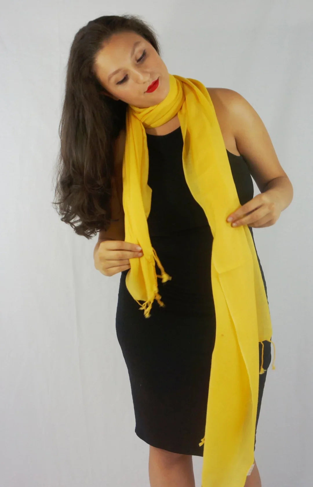 Shawl/Sheer (Marigold weight Shawl/Evening Regular Shawl/Scarf/Scarves Shawl) Yellow Shawl/liquid Shawl/Summer Shawl/Light Fancy Pashmina Shawl/Pashmina