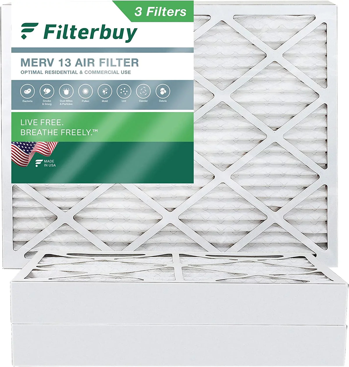 MERV AC (3-Pack) HVAC Filters 16x20x4 Air Filterbuy Furnace Pleated 13