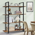 Bedroom, Rustic 4-Tier Home Office, Display Shelf, Frame, Bookcase Metal Shelves for DIQIN Open Living Bookshelf, Tall Book with Brown Room,