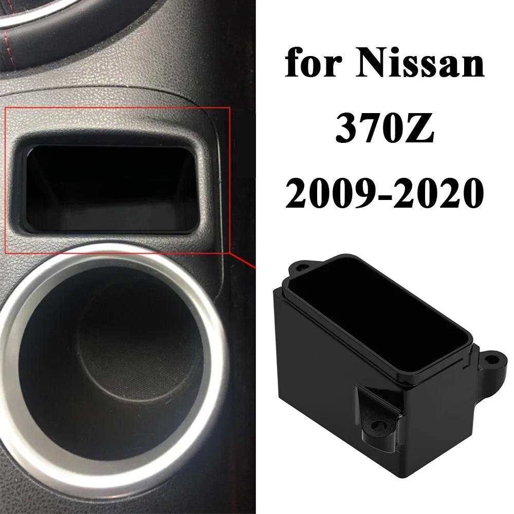 2009-2020 Glossy Insert, ABS Black 370Z ALLTIMES for Phone Holder Cubby, Nissan Cubby 370Z
