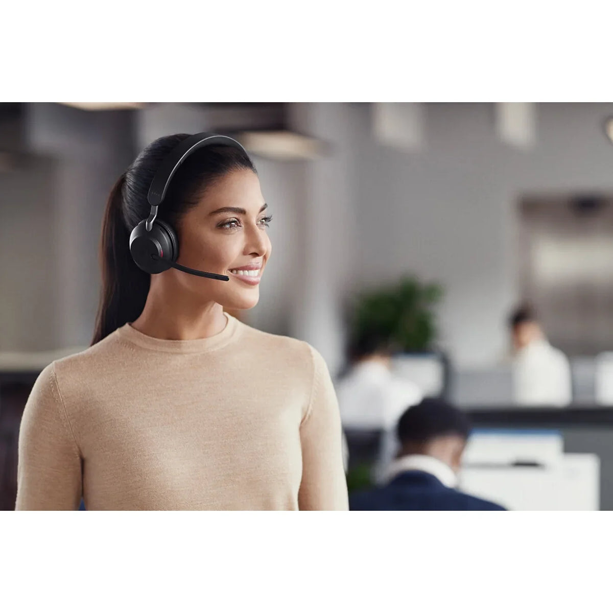 Stand Headset with USB-C USB-C Connector UC Black Ear Jabra Charging Single - - Evolve2 65 Mono