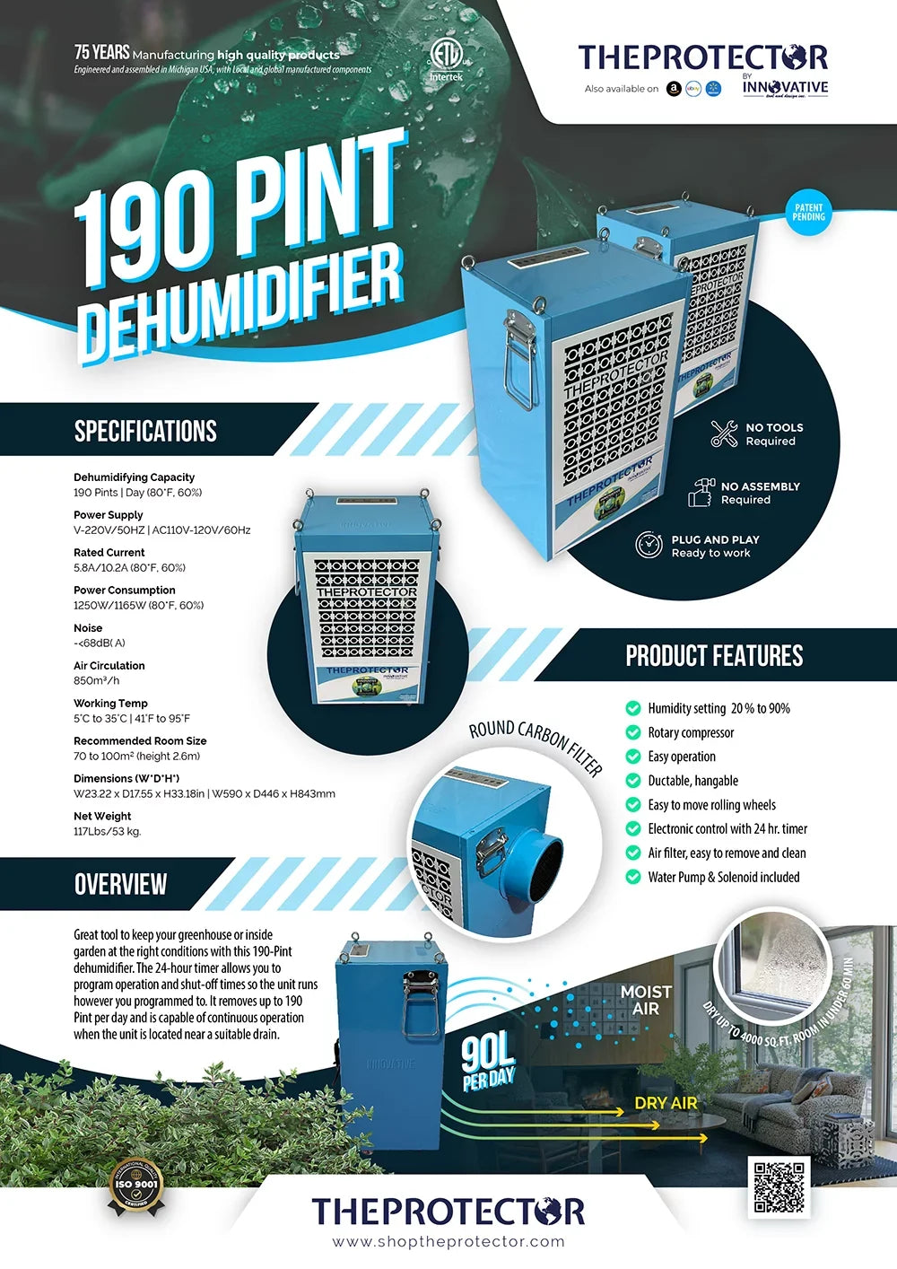 Pint Dehumidifier Commercial Dehumidifier, 190 & Industrial Dehumidifier,